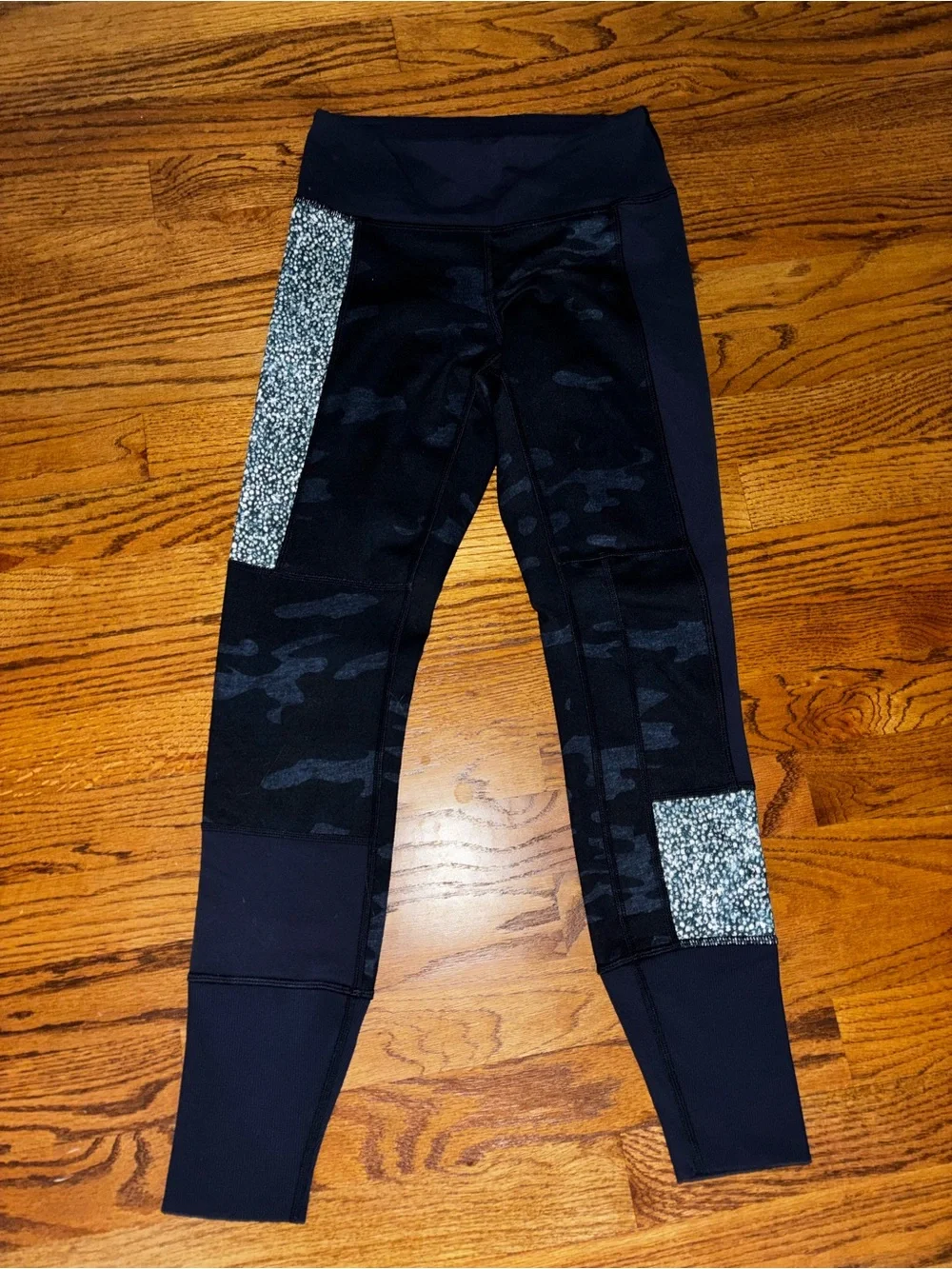 lululemon athletica Navy Blue Leggings with Camo and Floral Panels